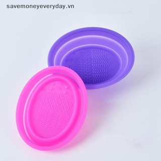 [savemoneyeveryday] Dụng cụ làm sạch cọ trang điểm bằng silicon mềm Bát làm sạch phồng gấp Bàn chải phấn mắt Wash Clean Mat Dụng cụ làm đẹp Hộp chà sàn [vn]