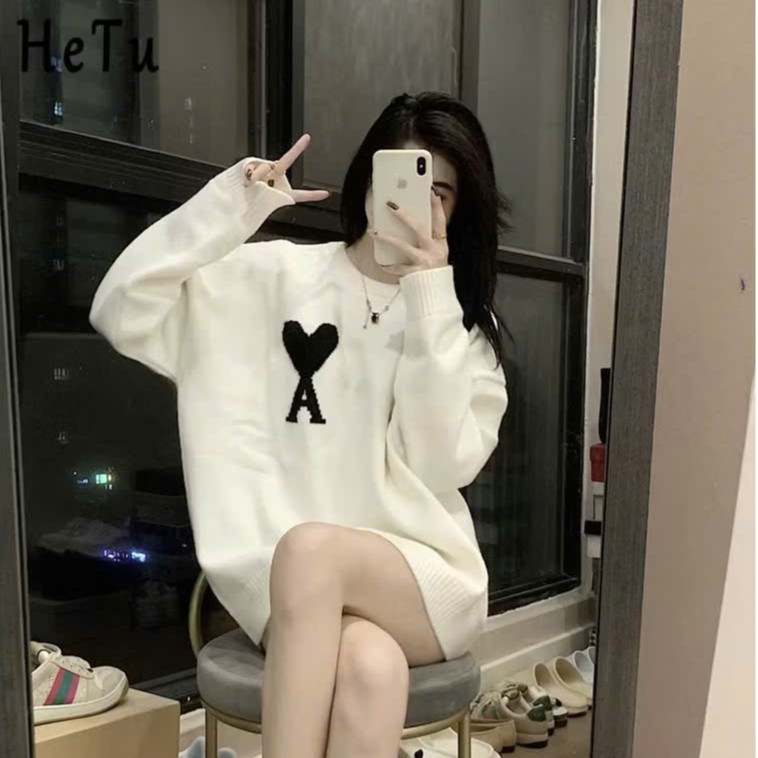 Áo Len V Trái Tim KCloset Áo Sweter Dày Dặn Dáng Rộng Nam Nữ NA632