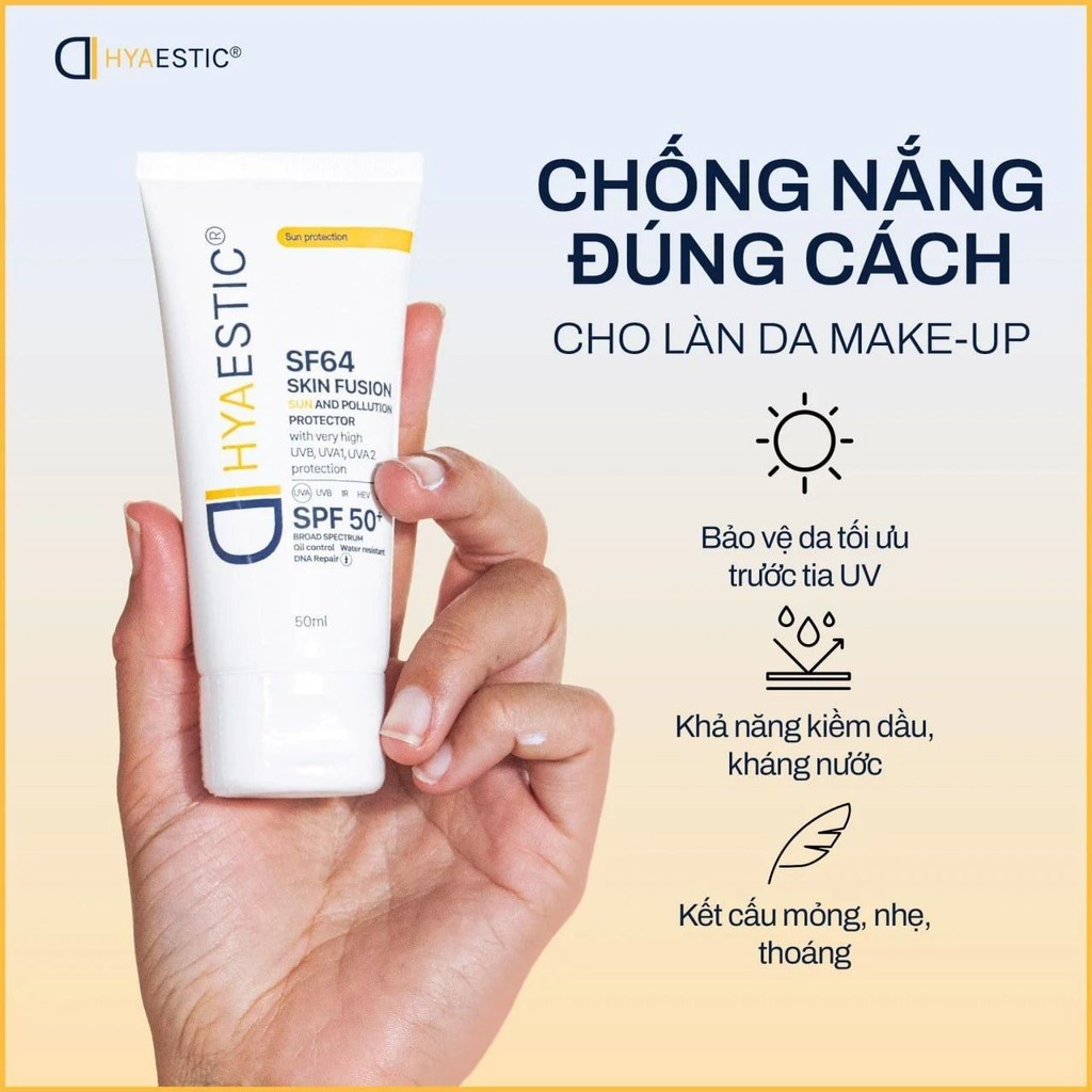 Kem chống nắng bảo vệ da Hyaestic Skin Fusion SF64 Sun And Pollution Protector SPF50+  50ml