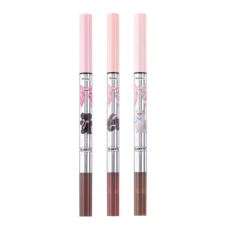 FLORTTE Bút lông tơ hai đầu, highlighter mờ, bút kẻ mắt sáng TSYA