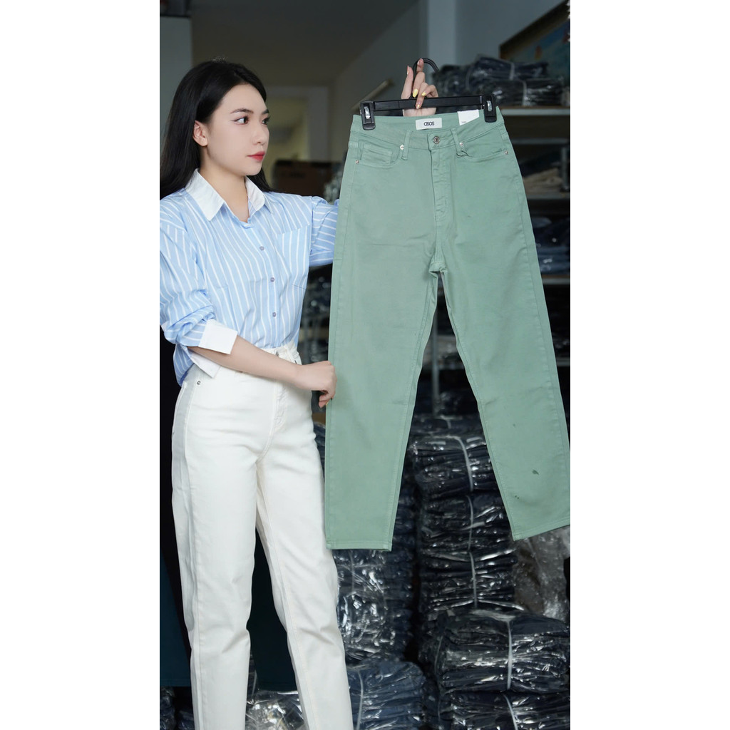 Ảnh TTTHAO - Quần Jeans Nữ Dáng Baggy Cao Cấp dài 92cm Cạp Cao Hàng VNXK J9 2