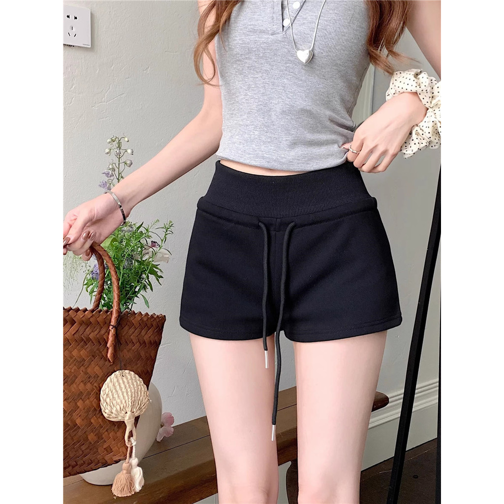 Quần short thông thường dây rút eo cao dành cho nữ mùa hè mới 250421