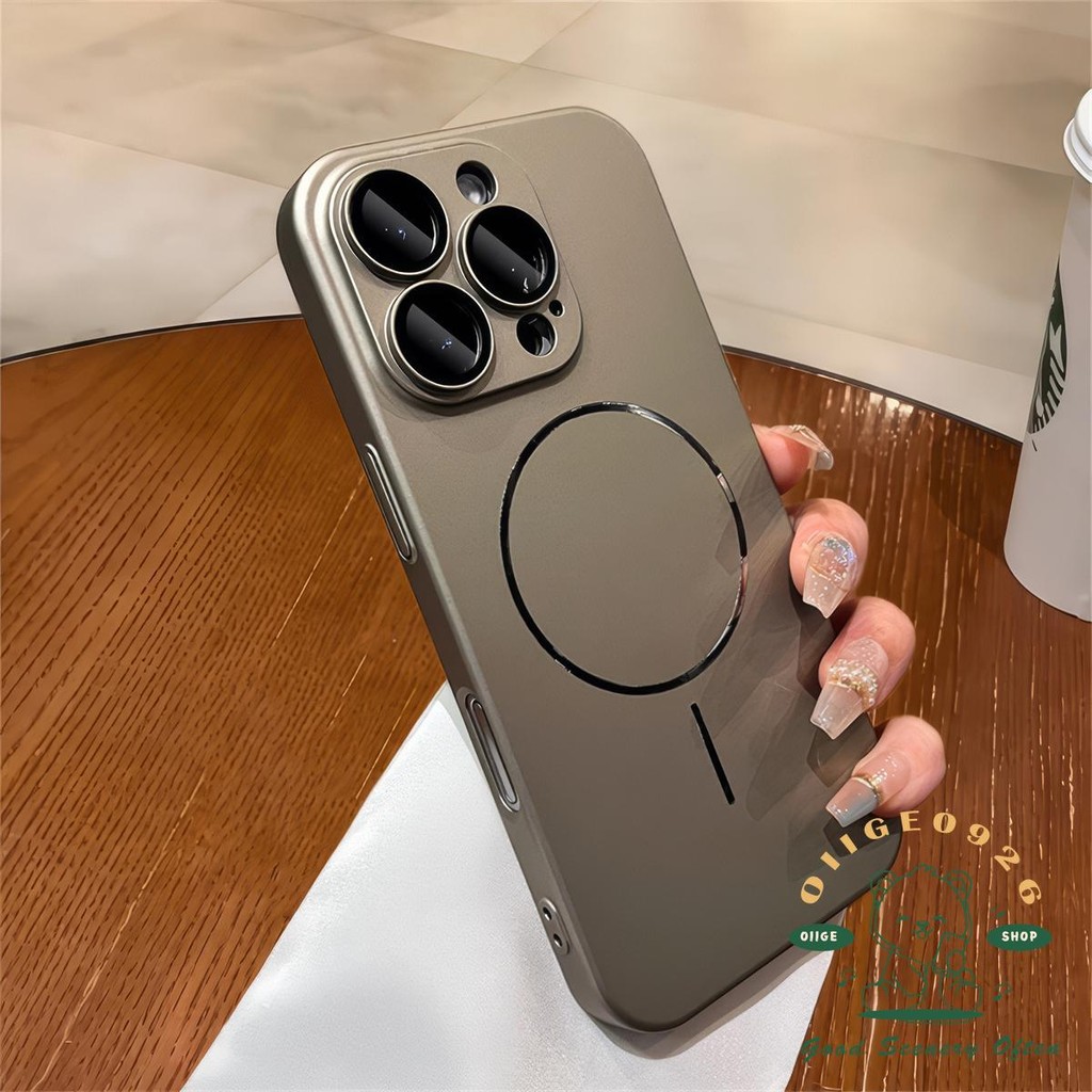 Ốp điện thoại từ tính mờ siêu mỏng iphone16 Pro Max 15 14 13 12 11 vỏ cho vỏ iPhone silicon PC vỏ cứng chống sốc