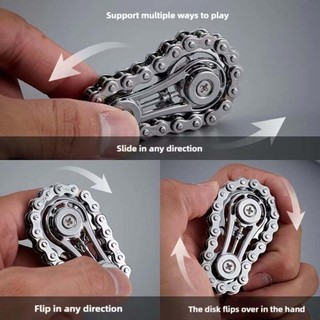 MONOSTYLE Bánh xích Fidget Spinner, Dây xích xe đạp kim loại EDC Spinner Bánh đà Con quay hồi chuyển đầu ngón tay, Phong cách Antistress Lo âu Đồ chơi Fidget bền mới lạ dành cho người lớn
