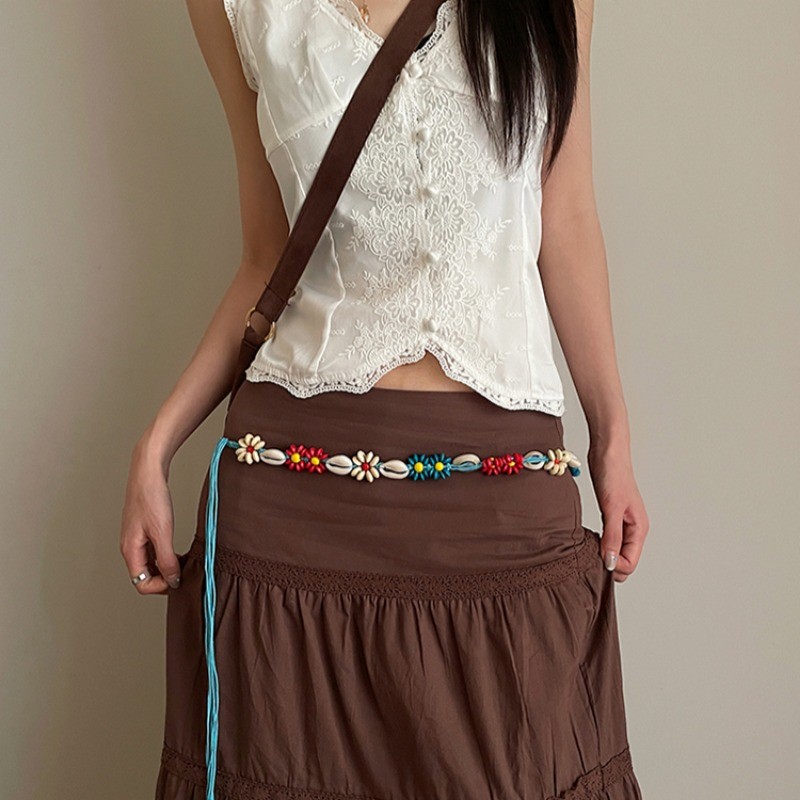 Dây thắt lưng bện Bohemian Dây chuyền thắt lưng cao cấp Retro