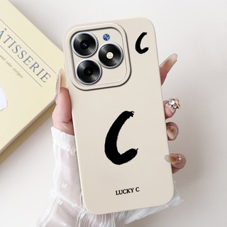 Dành Cho Tecno Spark Go 2024 BG6 Ốp điện thoại Chữ Cái Dễ Thương Mềm Mại Silicon Lỏng Ốp điện thoại Cho Tecno Pop 8 BG6h BG6i Pop8 Ốp điện thoại Chống Sốc