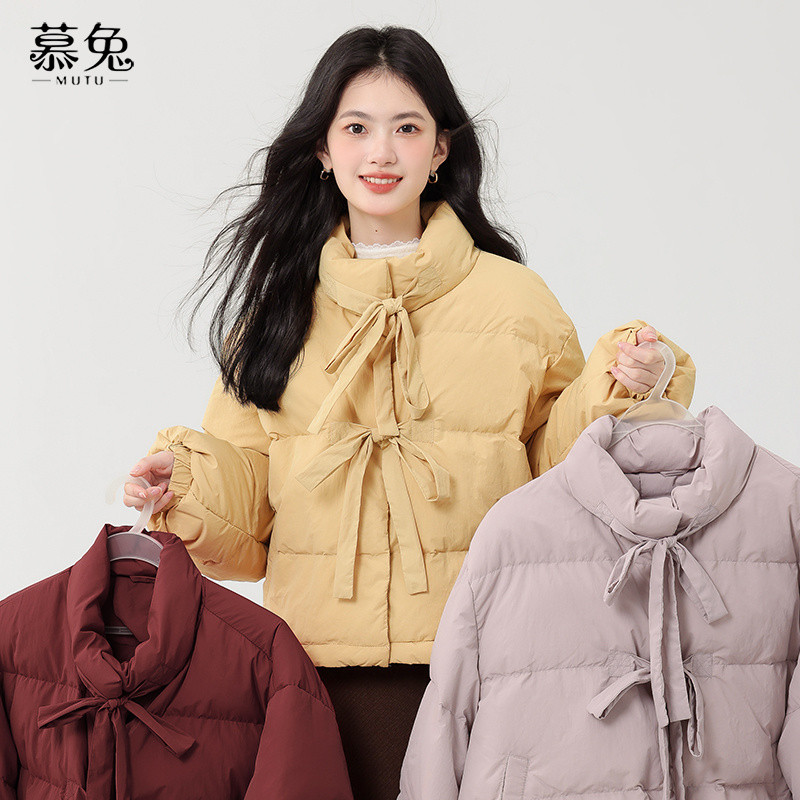 Ao Khoac Mutu Cổ Đứng Ren Dày Cotton, Phong Cách Mới, Ấm Áp Mùa Đông