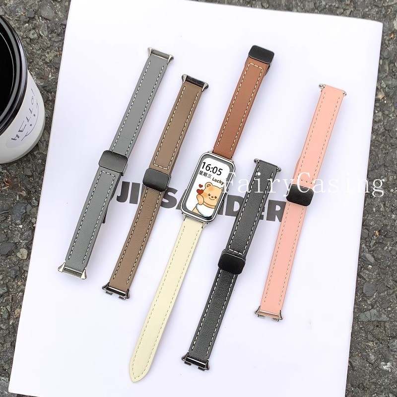 Dây Da Từ Tính Cho Huawei Band 11 Pro 10 9 8 Vòng Tay Có Thể Điều Chỉnh Thể Thao Cho Đồng Hồ Huawei Fit 3 4 4pro Dây Đeo Tay