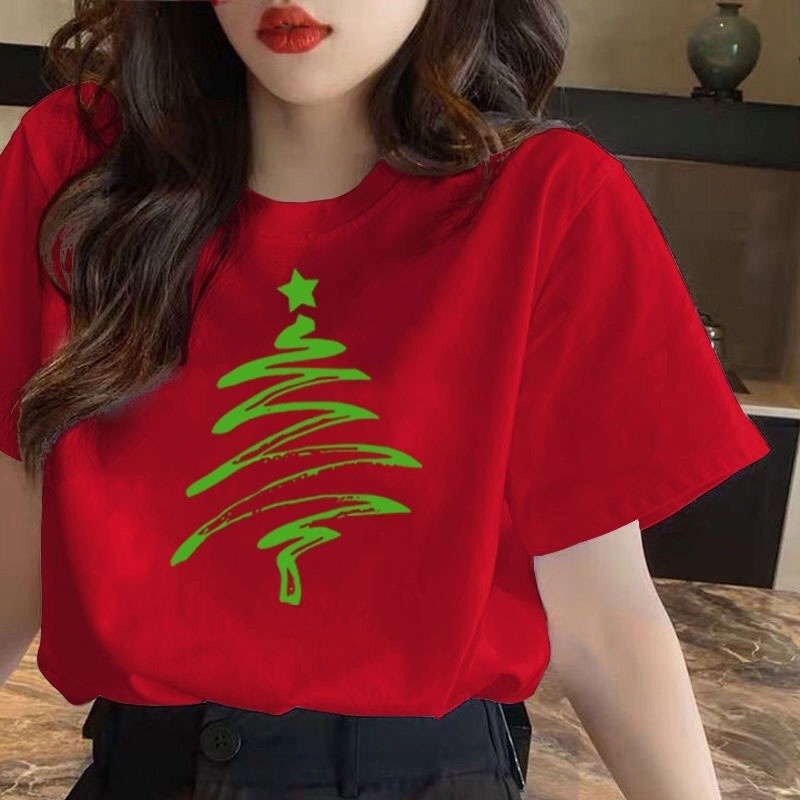 Các cặp vợ chồng nam và nữ tuổi teen mặc quần áo CHA mẹ-con giáng sinh ông già Noel phim hoạt hình mùa hè Áo thun ngắn tay