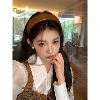 Đầu thu Đức ~ Băng Đô kẹp tóc viền rộng đầu hộp sọ cao Màu cà phê băng đô phụ kiện tóc kiểu mới 2023 dễ phối cho nữ