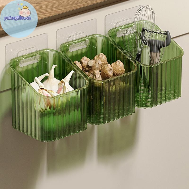 Pufangbliss 1 Cái Nhà Bếp Tỏi Gừng Và Hành Trong Suốt Giỏ Bảo Quản Treo Tường- Nhỏ Treo Tường Hộp Bảo Quản Giá Để Đồ VN
