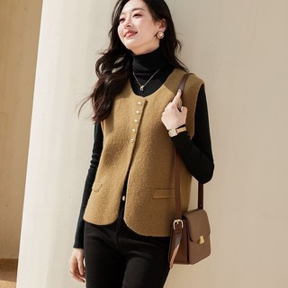 Cổ Tròn Dệt Kim Áo Vest Nữ Thu Đông Rời Lười Nhỏ Hương Thơm Áo Len Retro Nhẹ Nhàng Tính Khí Nhật Ký Top