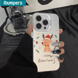 ibumpers Ốp Lưng iPhone Xinh Cute Giáng Sinh Họa Tiết Ốp Điện Thoại IMD Cứng Trơn Chống Sốc Chống Bẩn Giáng Sinh Cho Iphone 16 15 14 12 13 11 Pro Max