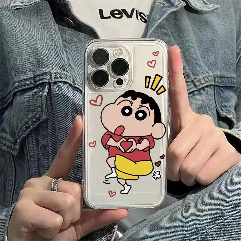 Ốp Lưng Điện Thoại Samsung Galaxy S24 S23 S22 S21 Plus Ultra S23FE S20FE S21FE J7 Prime A12 A03 A32 Dễ Thương Crayon Shinchan Anime Hoạt Hình Mềm Trong Suốt