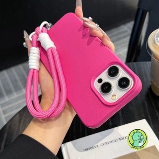 Vỏ Dây Da Hạt Cho iPhone 12 Pro Max 12 Mini 11 Pro Max XR XS Max X 8 7 6 6s Plus SE 2022 2020 Ốp lưng Mềm Chống Sốc Màu Kẹo Dễ Thương Có Dây Đeo Tay