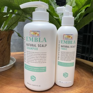 Dầu gội và serum giảm rụng tóc Embla Natural Scalp 500ml/200ml [ TN ]