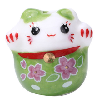 Màu Mới Mèo May Mắn Mèo Dễ Thương Nhật Bản Gốm Tự Làm Handmade Nhiều Màu Sắc Lỗ Dọc Đầu Mèo Sáng Tạo Vòng Chân