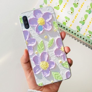 Dành Cho Samsung Galaxy A11 Ốp Lưng SM-A115F Silicon Hoa Phổ Biến Mềm Trong Suốt Ốp Lưng Điện Thoại Samsung A11 M11 SM-M115F Capa