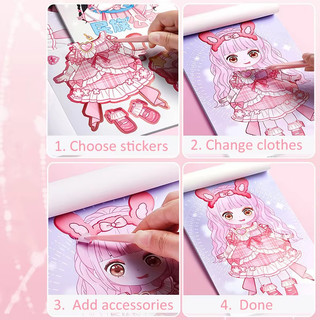 Tự làm Dress-up Sticker cuốn sách cho trẻ em, công chúa phong cách búp bê với quần áo thay đổi, yên tĩnh bận rộn cuốn sách, scrapbooking thủ công, giáo dục đồ chơi cho cô gái 3-6 tuổi