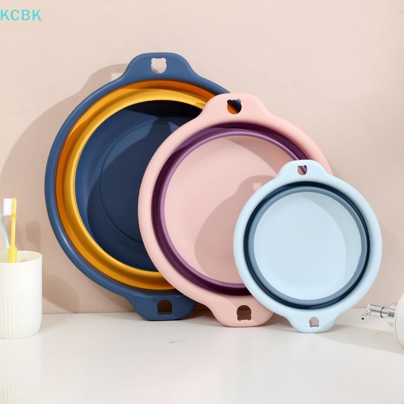 [Kc] Chậu rửa giặt di động có thể gập lại bằng nhựa Du lịch Bồn rửa gấp an toàn Bồn rửa có thể gập lại Thiết bị gia dụng phòng tắm [BK]