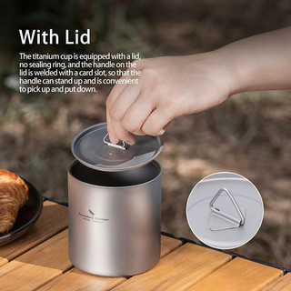 Boundless Voyage Titan Đôi Tường Ly Có Nắp Có Thể Xếp Chồng Trà Kim Loại Cà Phê Cốc Uống Ngoài Trời Di Động Drinkware