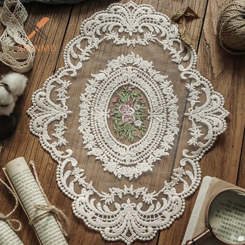 Rrlnmd Bàn Ăn Khăn Trải Bàn Thêu Vải Thanh Lịch Khăn Trải Bàn Cà Phê Đế Lót Ly MỚI