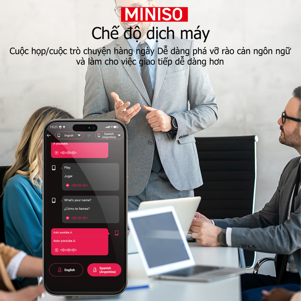 MINISO MS192 Tai Nghe Phiên Dịch Al Tai nghe không dây dịch thời gian thực thông minh Bluetooth 5.4 SLEEP ASMR có màn hình cảm ứng LED Tai nghe kinh doanh có Mic chống nước IPX5 | BigBuy360 - bigbuy360.vn