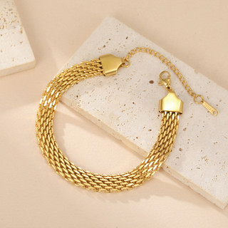 Skyrim Titan Thép Không Gỉ Vòng Tay Đơn Giản Mạ Vàng 18K 5.8MM / 8MM Chiều Rộng Trang Sức Thời Trang Cho Nam Nữ