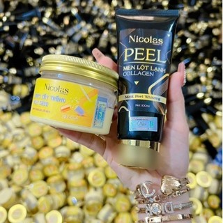 Combo Kem Nicolas Peel Lột Lạnh Thanh Nhi + Kem Body Cấy Trắng Men Chua Nicolas Cosmetic