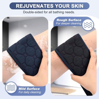 Máy chà sàn lưng tẩy tế bào chết có tay cầm Khăn tẩy tế bào chết cơ thể hai mặt 38 5 Inch Dụng cụ tắm khăn tắm tẩy tế bào chết để sử dụng khi tắm Máy giặt lưng để làm sạch da sâu 1 cái