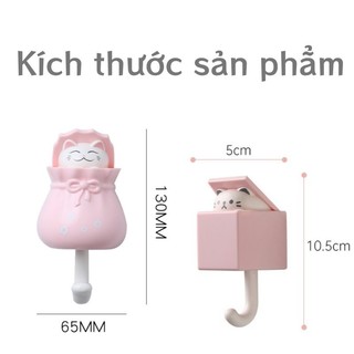 Móc Treo Đồ Gắn Tường Hình Mèo Dễ Thương, Dùng Cho Chìa Khóa, Áo Khoác, Phụ Kiện Trang Trí
