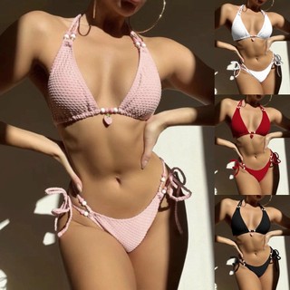 Đồ Bơi Nữ Chấm Dệt Trái Tim Dây Hai Mảnh Bikini Đồ Bơi