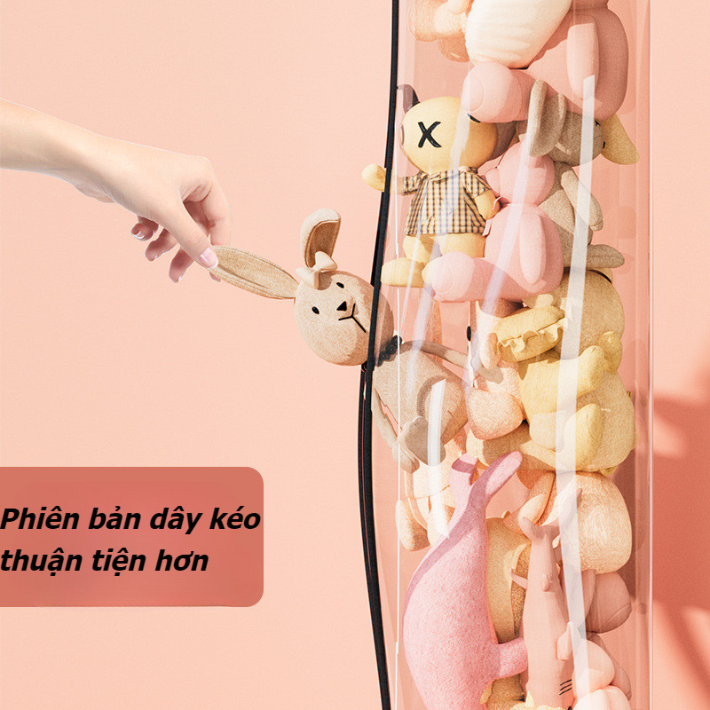 Hộp trong suốt đồ chơi,Hộp đựng gấu bông,Hộp Đựng Đồ Chơi Thú Nhồi Bông,Xô búp bê trong suốt