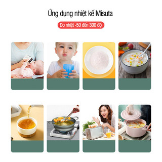 Nhiệt kế que đo sữa Misuta kèm pin, đo sữa đo nước tắm bé trả kết quả nhanh và chính xác, tiện lợi