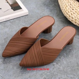 Xăng đan Mũi Nhọn ASDFGER, Dép Gót Thấp Chống Trơn Trượt Chống Trơn Trượt, Giày Mùa Hè Cổ Điển Mùa Hè