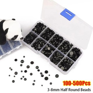 TRACEILLOIAN Hạt Mắt Nhựa Bền Màu Đen từ 3 đến 8 mm - Perfect cho DIY Gấu Bông và Búp Bê