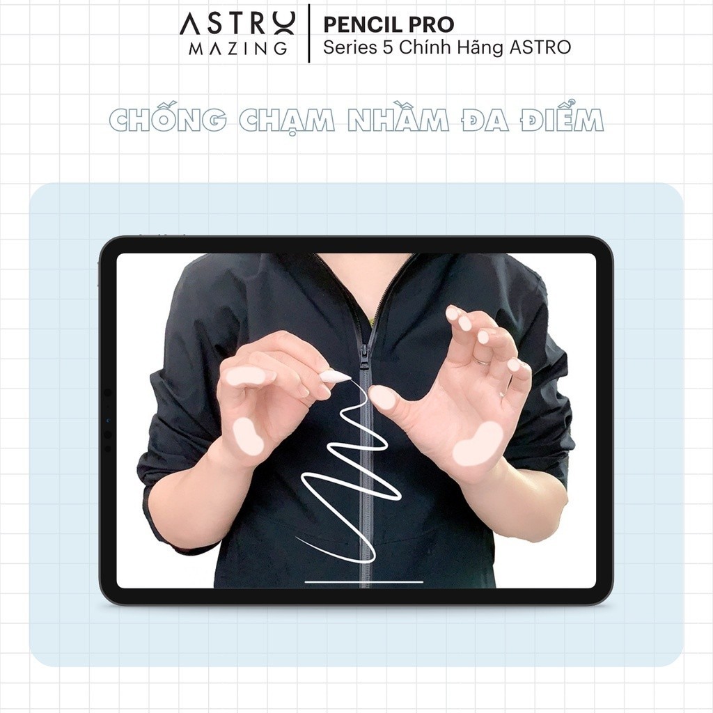 Ảnh Bút Stylus AstroMazing Pencil Pro 6 chống chạm nhầm vẽ nét thanh đậm cho iPad 4