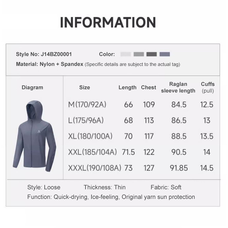 Mô tả CAMEL CROWN Thể Thao Ice Silk Chống Nắng Quần Áo Nam Áo Cardigan Chống Tia Cực tím Quần Áo Nhanh Khô - 5