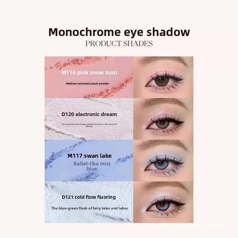 Joocyee Bảng phấn mắt monochrome hun khói mờ mỏng màu flash sequin XA1Z