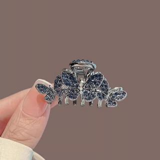 MAUROPOLI [Sẵn sàng] Kẹp kẹp hình con bướm đính đá xanh vừa tinh tế Kẹp tóc nửa mảnh dành cho nữ Đầu lưng cao cấp Kẹp tóc Kẹp tóc cá mập Kẹp tóc