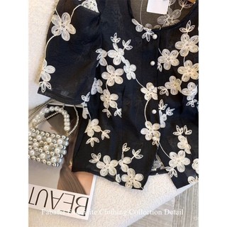 Hàng sẵn, áo blouse Barong hiện đại của Filipiniana, tay phồng, thêu, trang phục lấy cảm hứng từ châu Á cho phụ nữ