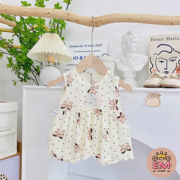 Bộ thun bèo váy cho bé gái mùa hè từ 5 - 16kg