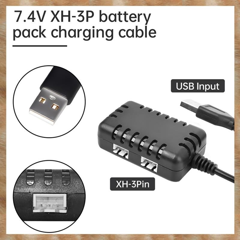 [S Z] Bộ sạc 2 trong 1 2S 7.4V có đầu nối XH-3P cho ô tô & xe tải RC AX24 SCX24, pin Lithium 7.4V 2S