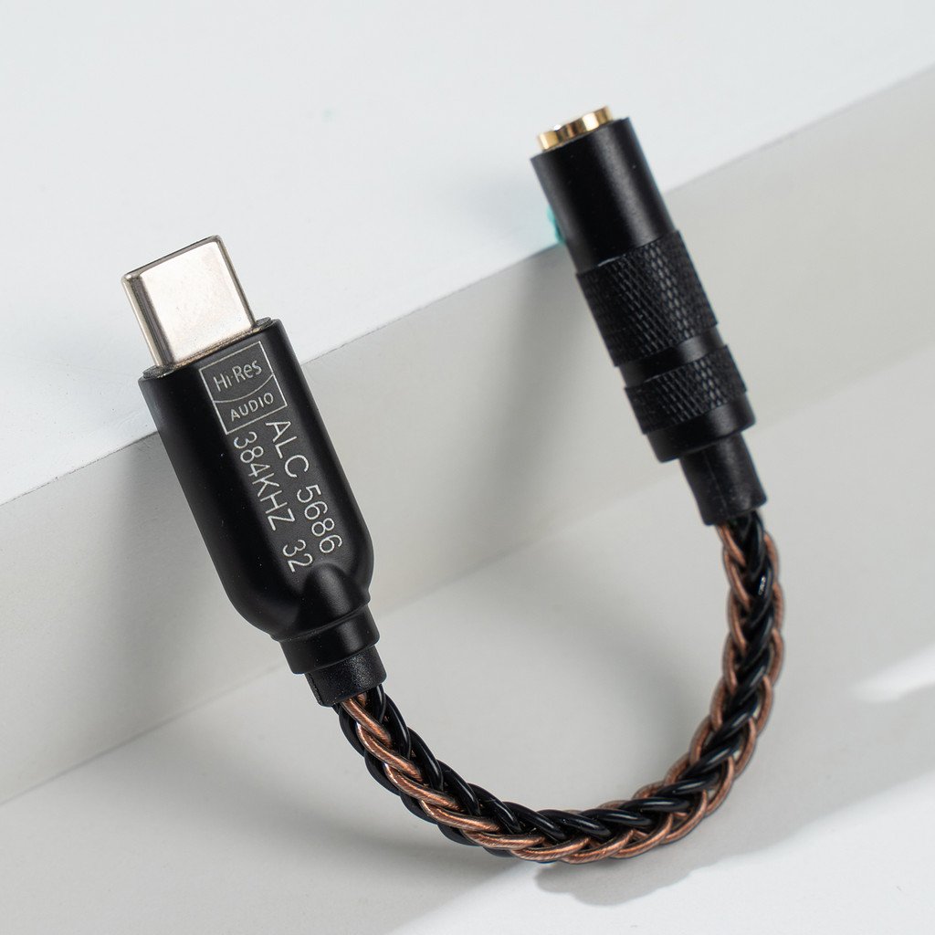 Bộ khuếch đại tai nghe Dac Realtek ALC5686 USB-C sang 3,5mm với bộ giải mã kỹ thuật số và bộ chuyển đổi Hifi Dac Type-C sang 3,5mm