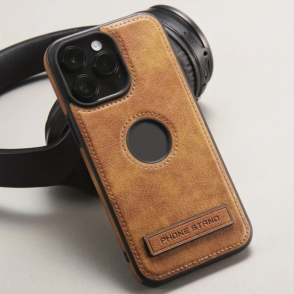 Ốp lưng chống sốc cổ điển bằng da sang trọng cho iPhone 16 15 14 13 12 Pro Max Plus