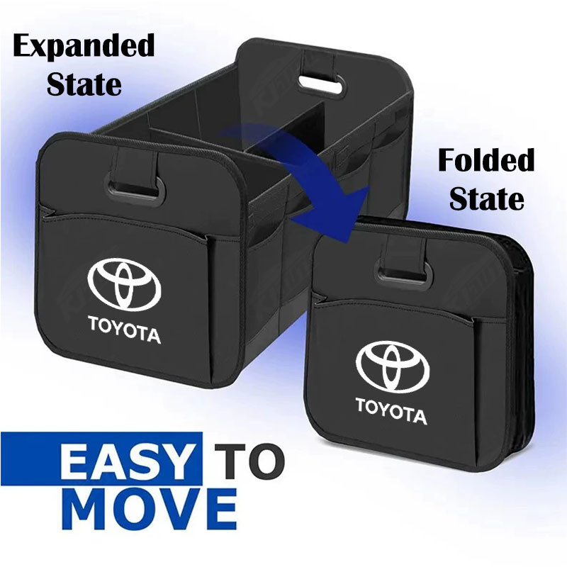 Hộp Bảo Quản Thân Xe Toyota Da Dung Tích Lớn Thùng Rác Có Thể Gập Lại Di Động Tổ Chức Cho Veloz Vios Raize Avanza Alphard Corolla Cross Fortuner Wigo yaris Cross Innova Hilux