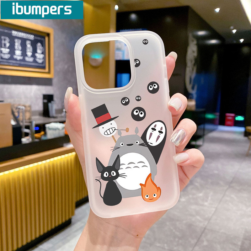 ibumpers Ốp Lưng iPhone Cute Anime No Face Họa Tiết Ốp Điện Thoại Trong Suốt Mềm TPU nhám Mờ Mềm Chống Sốc Chống Bẩn Cho Iphone 16 15 14 12 13 11 Pro Max IP 7 8 Plus X XS XR