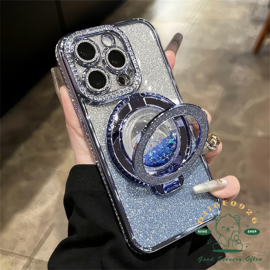 【 Ốp lưng iphone16 】 Giá đỡ cát lún kim cương Vỏ điện thoại iphone16 Pro Max 15 14 13 12 11 cho vỏ iPhone Vỏ mềm silicon TPU chống sốc