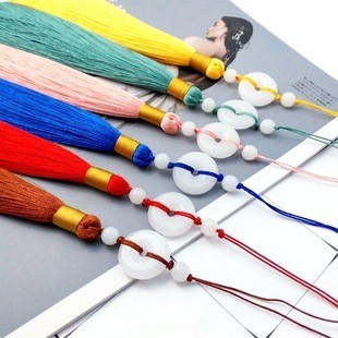 12CM Bangjin Dòng Tai Nhiều Màu Sắc Mịn DC Tua Rua Hanfu Quần Áo Đồ Trang Trí Ô Tô Treo Tai Thủ Công Treo Máy Đánh Bóng