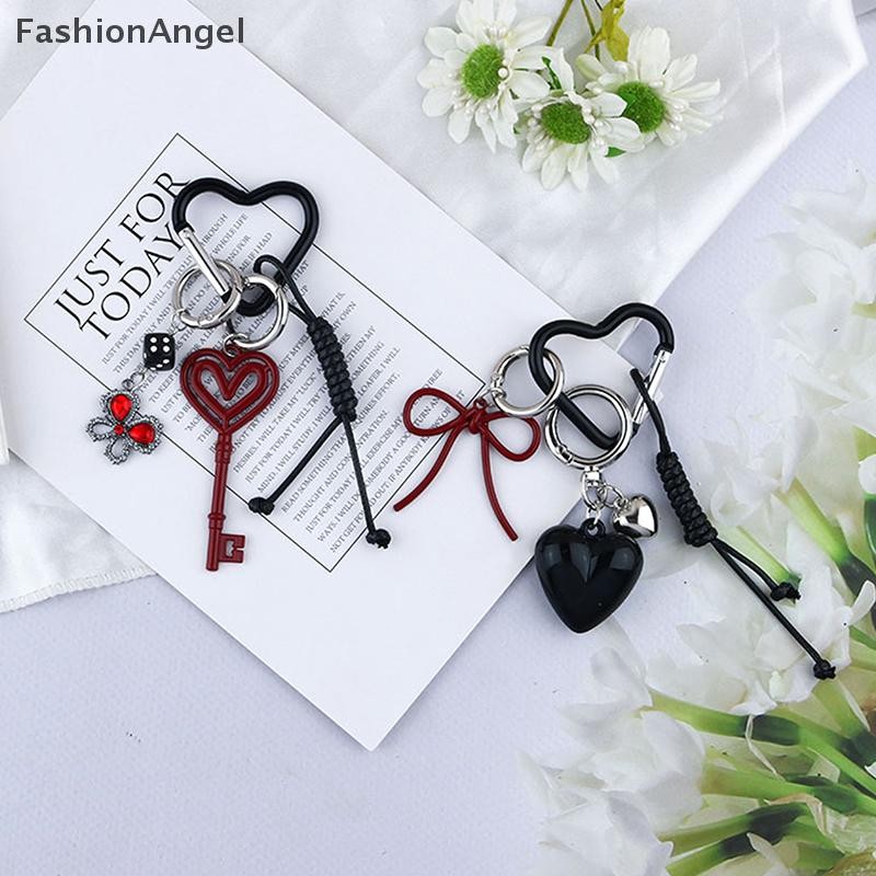 Fashionangel Ngọt Ngào Trái Tim Tình Yêu Móc Khóa Nữ Nơ Đỏ Ba Lô Vòng Chìa Khóa Quyến Rũ Trang Trí Túi Cặp Đôi Mặt Dây Chuyền Handmade Trang Sức Quà Tặng VN